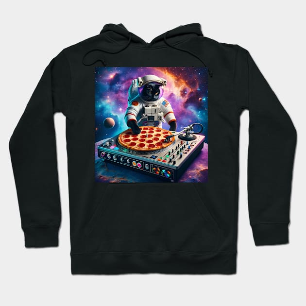 Dj Pizza Cat in Space Hoodie by VisionDesigner